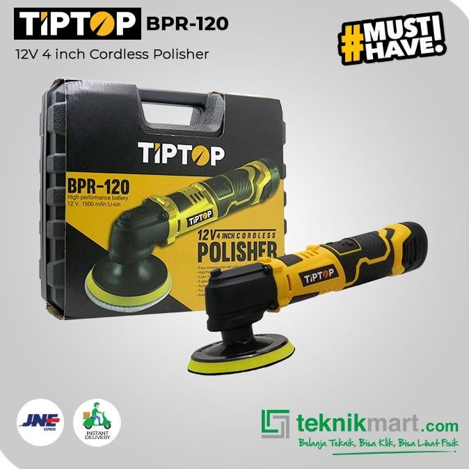 Tip Top BPR-120 12Volt 4inch Cordless Polisher / Mesin Poles Baterai