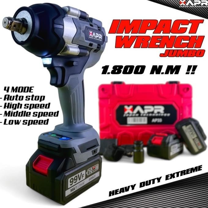 Impek Baterai APR JUMBO FACELIFT Torsi 1800Nm Bor Buka Baut Impact Sok