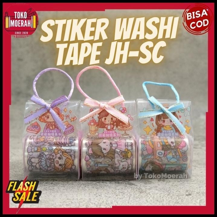 

TERMURAH STIKER JH-SC WASHI TAPE ROLL UNIK LUCU SOLATIP STICKER PAPER BAG MINI !!!!