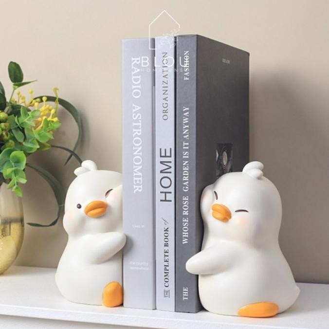 

Blou Duck Set Book Stand Bookends Penahan Penahan Buku Bebek Lucu Unik Kualitas Premium