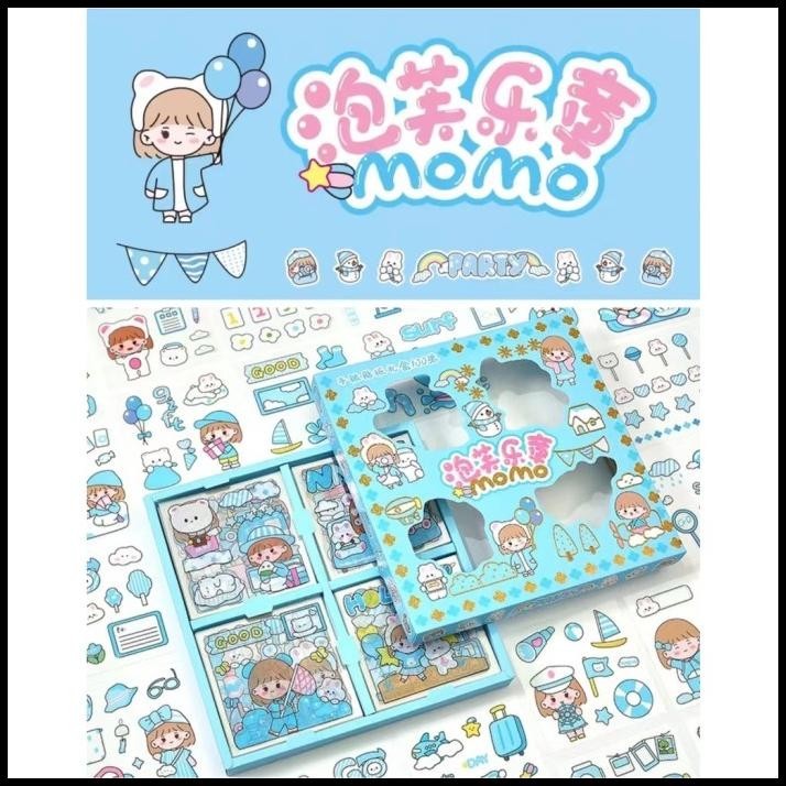 

HOT DEAL STICKER WATERPROOF STICKER MOMO DAPAT BOX ISI 100 LEMBAR
