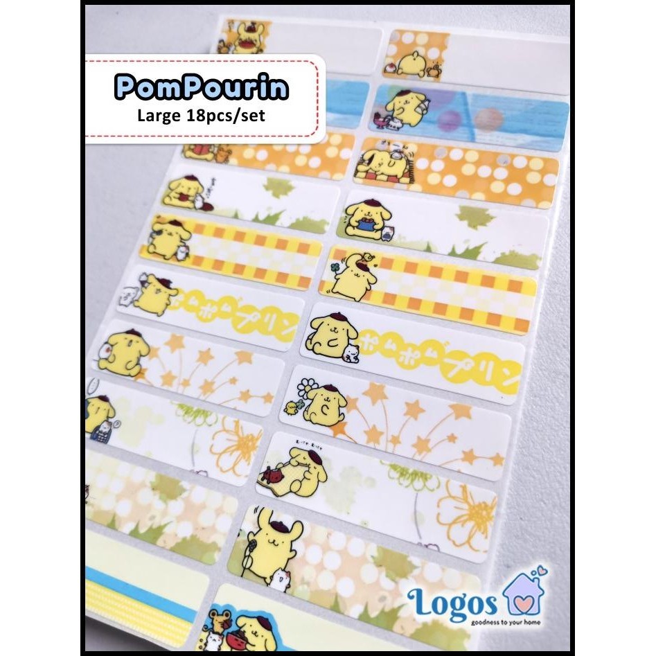

TERMURAH POMPOMPURIN LARGE STIKER LABEL NAMA WATERPROOF NAME STICKER SANRIO