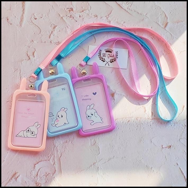 

DISKON TEMPAT KARTU ID CARD TAG HOLDER DENGAN TALI STRAP CARD HOLDER SILICONE