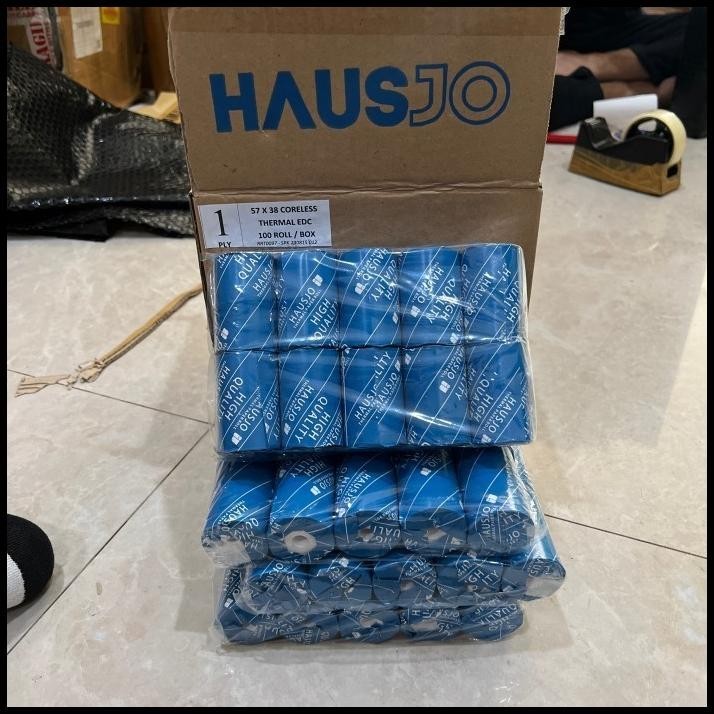 

TERMURAH KERTAS THERMAL EDC HAUSJO 57X38 CORELESS ISI 10 ROLL !!!!!