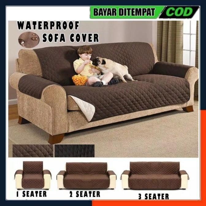 SARUNG SOFA PROTECTOR WATERPROOF COVER SOFA ANTI TAHAN AIR 123 SEATER