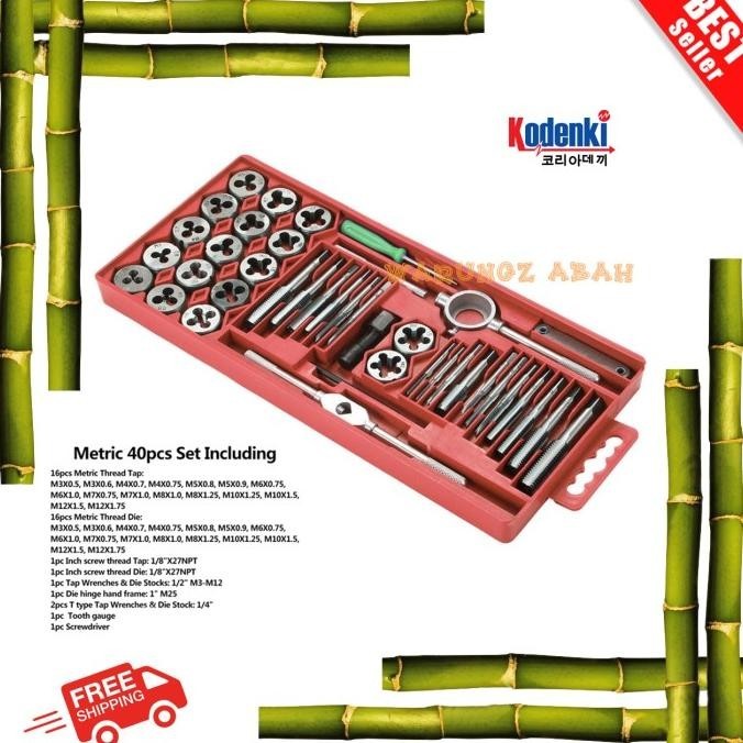 ALAT SETANG STANG HAND TAP AND DIES SET SENAI SNEI ULIR DRAT MUR BAUT