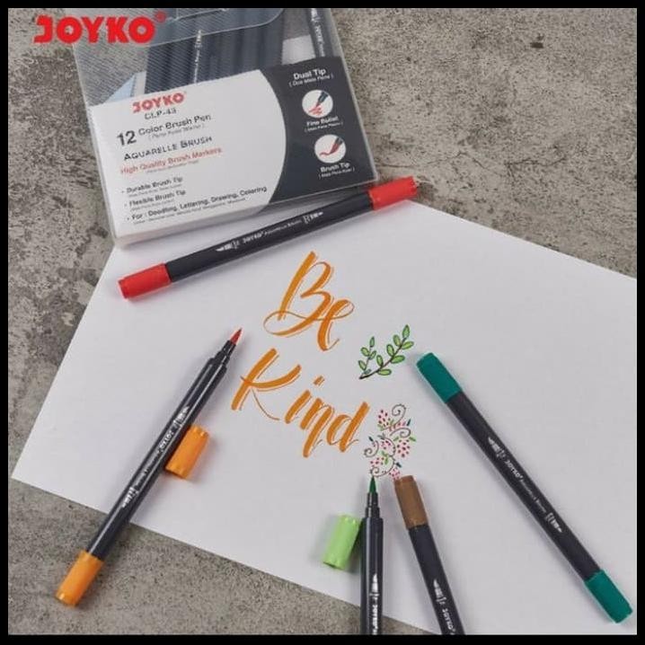 

JOYKO AQUARELLE COLOR BRUSH PEN PENA KUAS CLP-43 12 WARNA