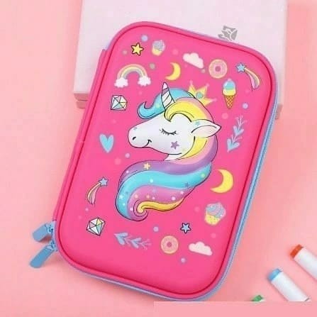 

TEMPAT PENSIL ANAK TK/SD KOTAK PENSIL 3D UNICORN KARAKTER KADO ULTAH