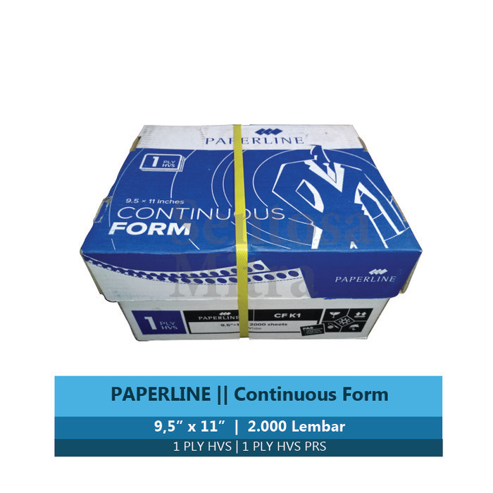 

Paperline Continuous Form Kertas Komputer 1 Ply Hvs Prs 9.5 X 11 Inch