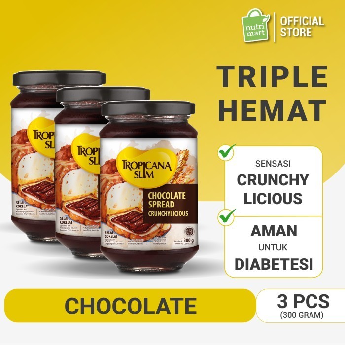 

Triple Pack - Tropicana Slim Chocolate Spread 300G - Selai Cokelat