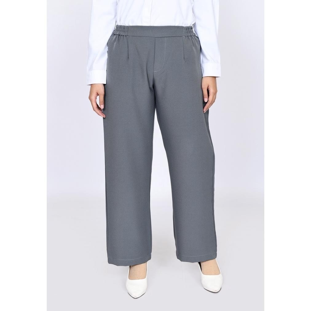 Celana Kulot Jumbo Wanita Panjang Wanita Kain Formal Kantor Jumbo Biize Fit Xxl 36 Pinggang Karet Lo