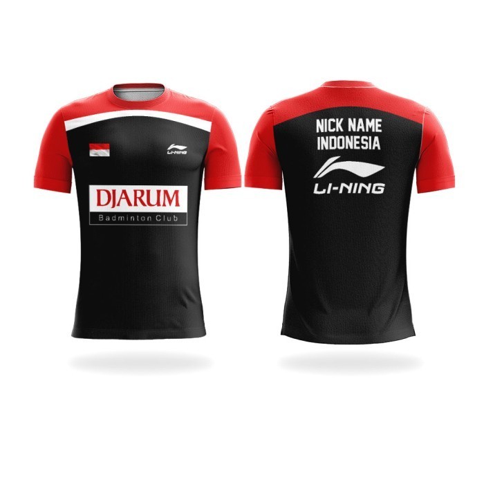 Baju Kaos Bulutangkis Jersey Badminton Custom Pb Djarum Indonesia