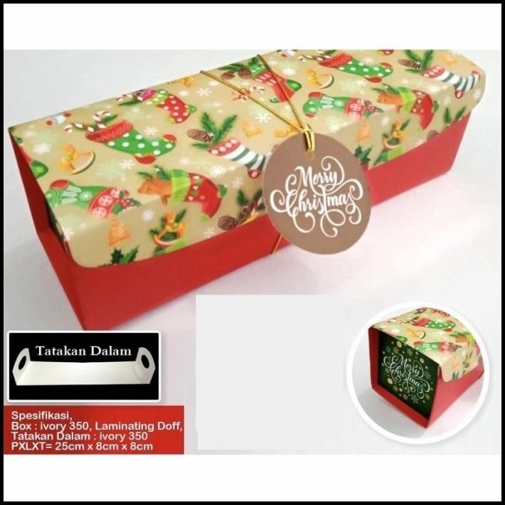 

DISKON BOX HAMPERS CAKE ROLL CHRISTMAS KOTAK PACKING PUDDING KEMASAN NATAL