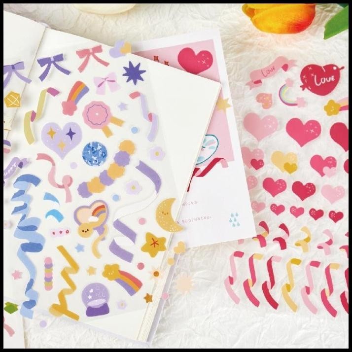 

BEST DEAL STICKER SHEET DECORATION PARTY RIBBON STIKER JOURNAL DECO SCRAPBOOK !!