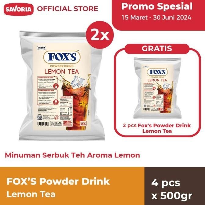 

READY STOCK FOX'S LEMON TEA POWDER DRINK 4 PCS X 500G !!!!!