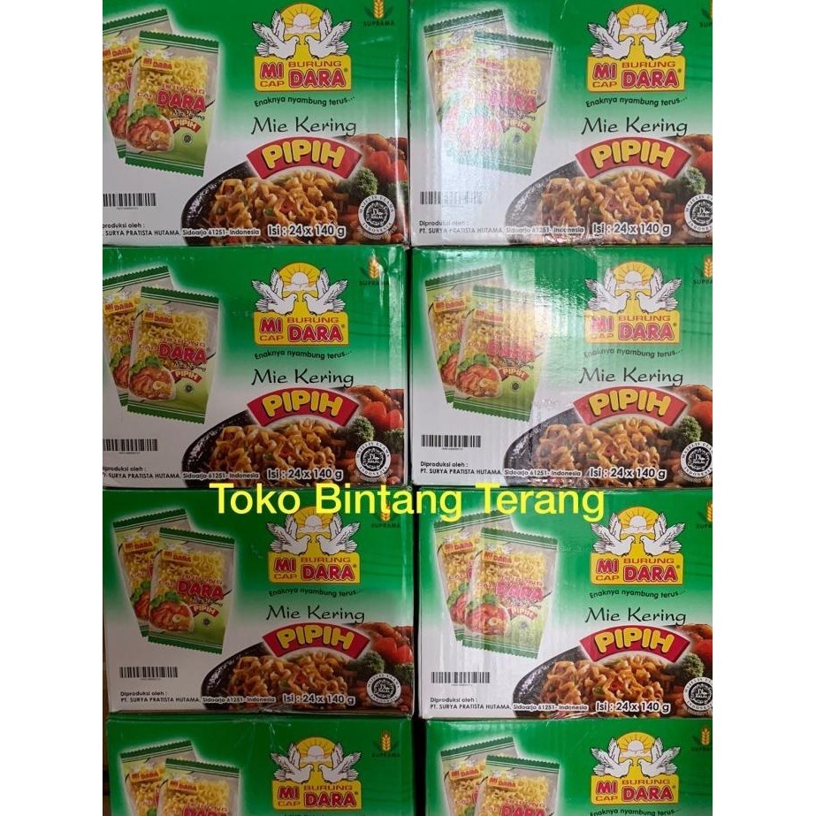 

TERBARU MI / MIE BURUNG DARA KERING PIPIH INUL ISI 24 PCS X 140GR 1 DUS/KARTON !!!!!