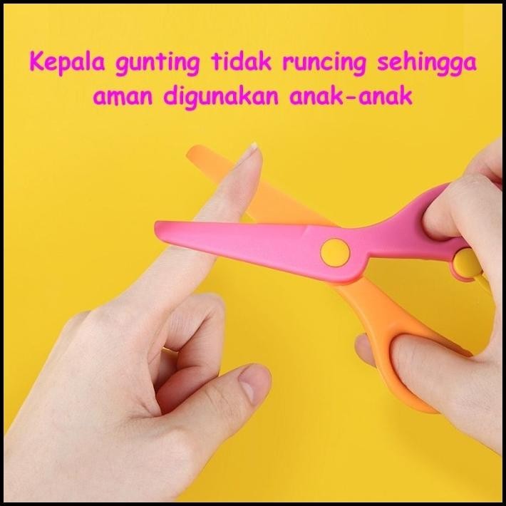 

TERBARU GUNTING KERTAS PLASTIK ANAK AMAN UJUNG TUMPUL SAFETY SCISSOR ROUNDED