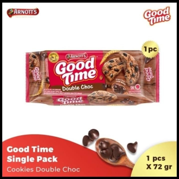 

DISKON GOODTIME GOODTIME COOKIES DOUBLE CHOCO CHIP COKLAT 72GRAM ARNOTTS
