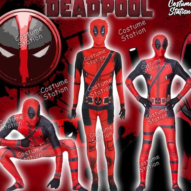 Kostum Deadpool / Costume Superhero Marvel pria dewasa