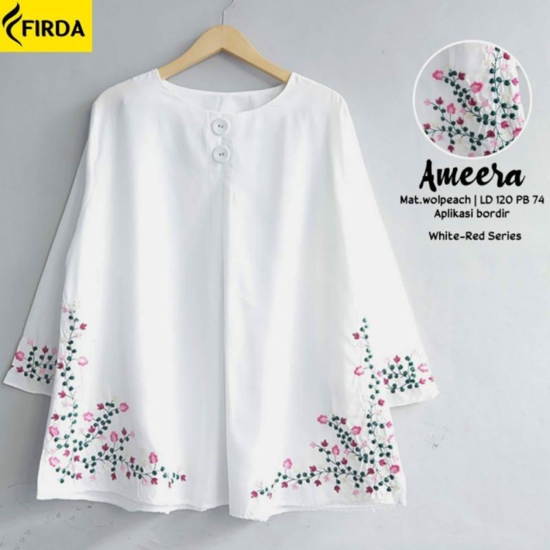 Ameeria ld 120 Blouse Putih JUMBO by Firda