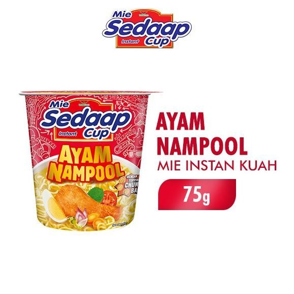 

NEW PRODUK SEDAAP CUP MIE INSTAN AYAM NAMPOOL 75 GR X 12 FREE CLEAR POUCH !!!!!