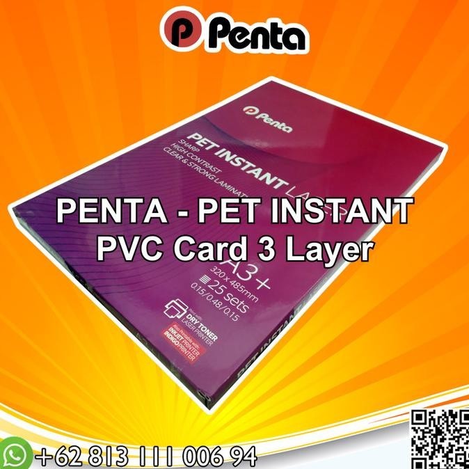 

Penta Pet Instant Pvc Card Print Laser A3+ Id Card 3 Layers - Repack Kualitas Premium