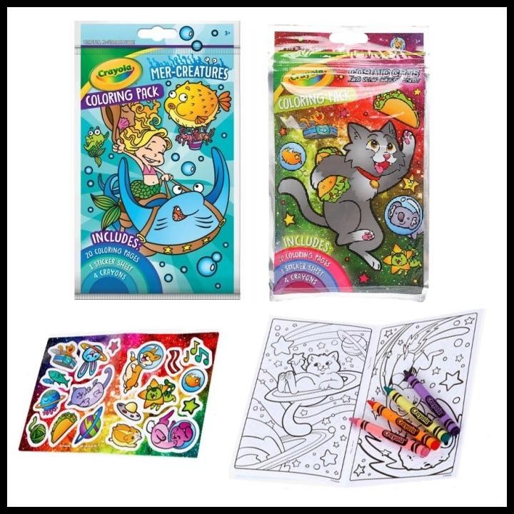 

BEST DEAL CRAYOLA COLORING PACK 20 SHEETS + 4 CRAYONS AND STICKERS !!!!!!