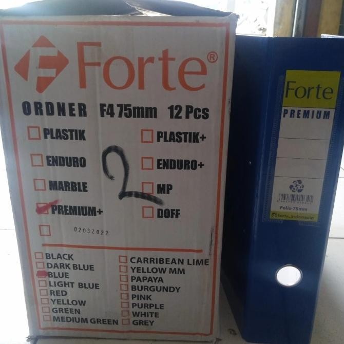 

Odner Forte F4/ Folio 75Mm Premium/Dus Isi 12 Pcs-Biru Premium Murah Baru