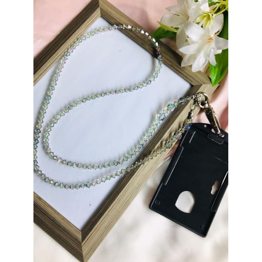 

Lanyard Kalung Strap Tali Id Card Name Tag Mewah Kristal Swarovski Kualitas Premium