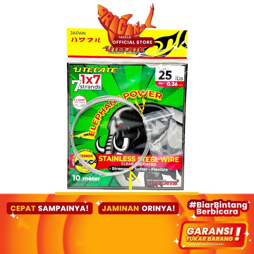 Senar Pancing Leader Utecate Kawat Wire Neklin 7x1 Stainless Steel 10m 0.33 0.36 0.42 0.48