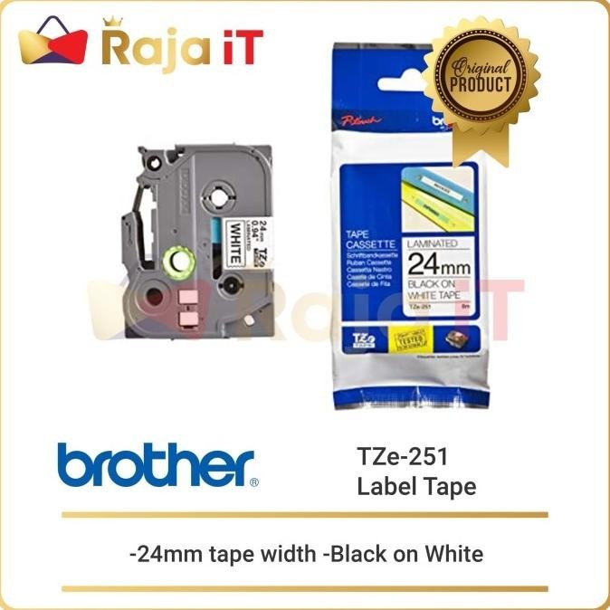 

Brother Label Tape Tze 251 24Mm Black On White