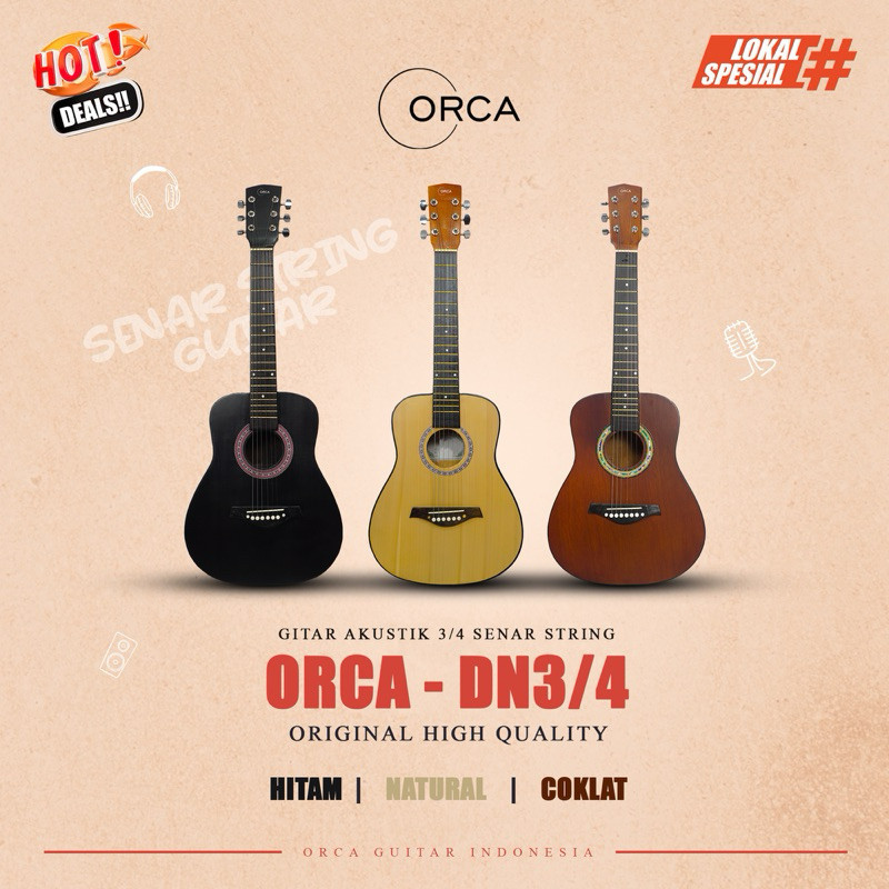 ORCA Gitar Akustik 3/4 Senar String Guitar