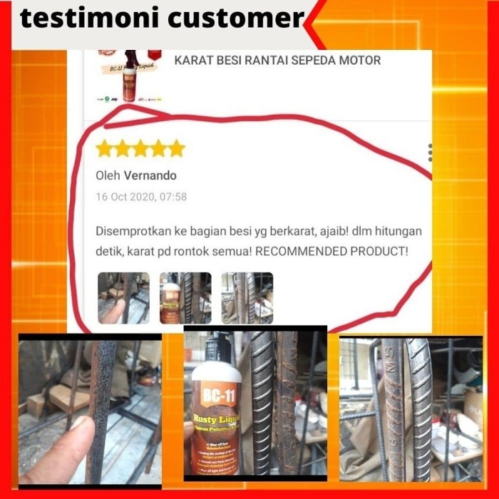 Cairan Pembersih Karat Penghilang Karat Besi Rantai Sepeda Motor