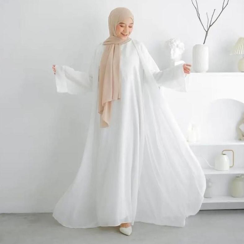 Gamis Abaya Remaja Tuey Outer Set Iner Sari Simpel Lebaran Lamaran Outer Dan Iner Coupel Busui Frend