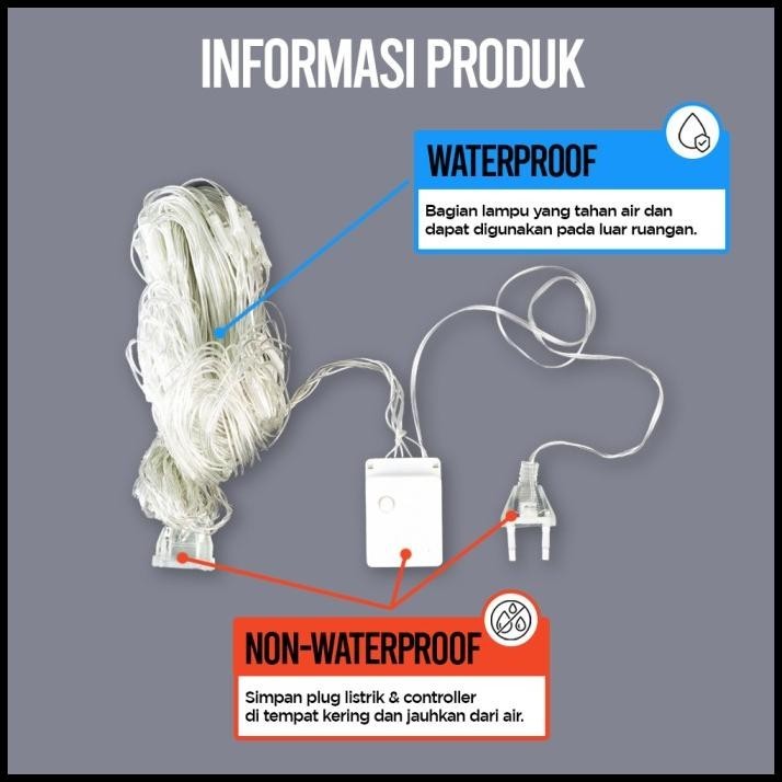 LAMPU HIAS TAMAN LAMPU JARING DEKORASI TAMAN 8 MODE LAMPU OUTDOOR JALA