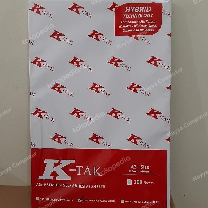 

Sticker Vinyl K-Tak A3+ Premium Hybrid Technology Gloss White