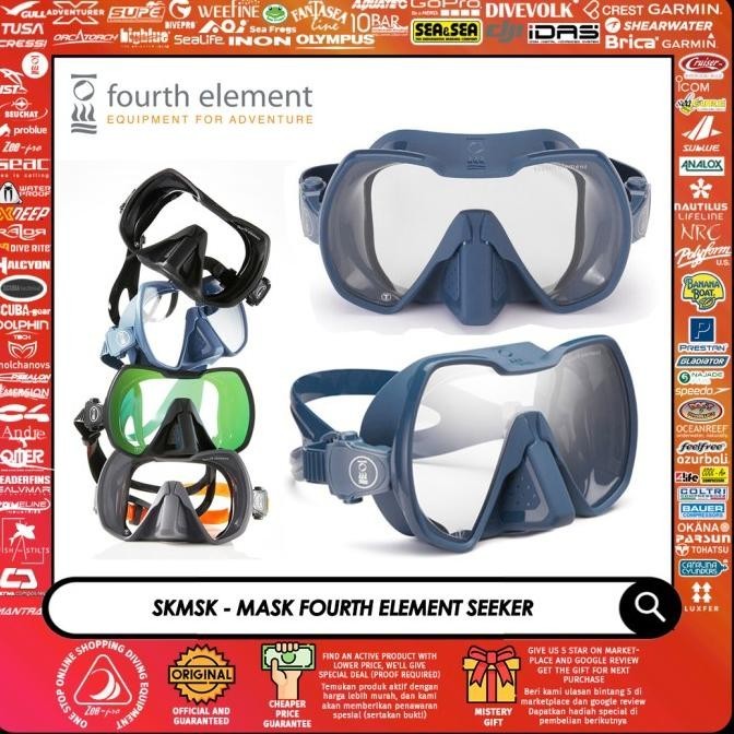 TERMURAH - Scuba Diving Mask Fourth Element Seeker SKMSK Frameless Masker Selam
