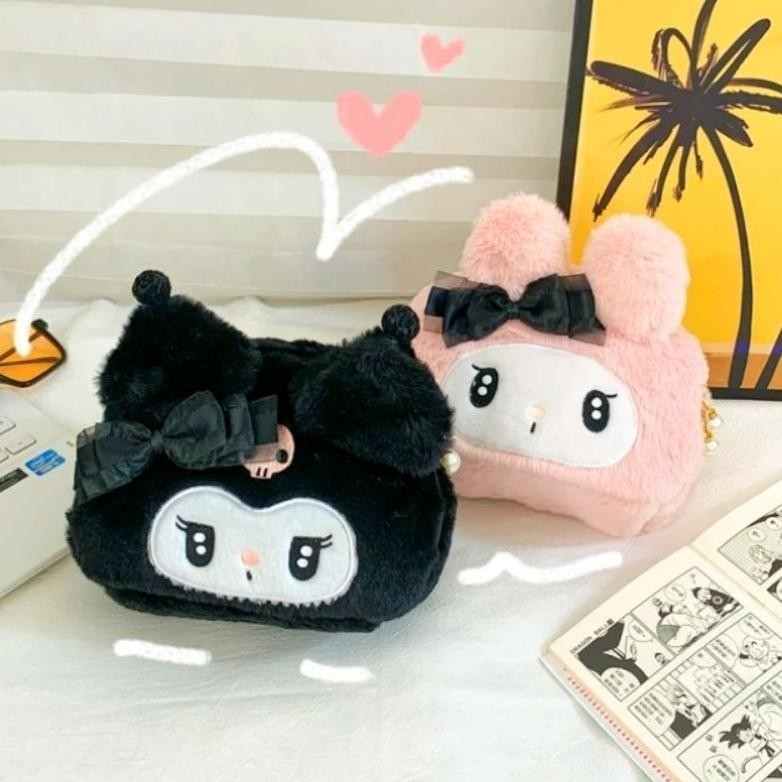 

Pencil Case Bulu Kuromi Melody Tempat Pensil Tempat Accesories
