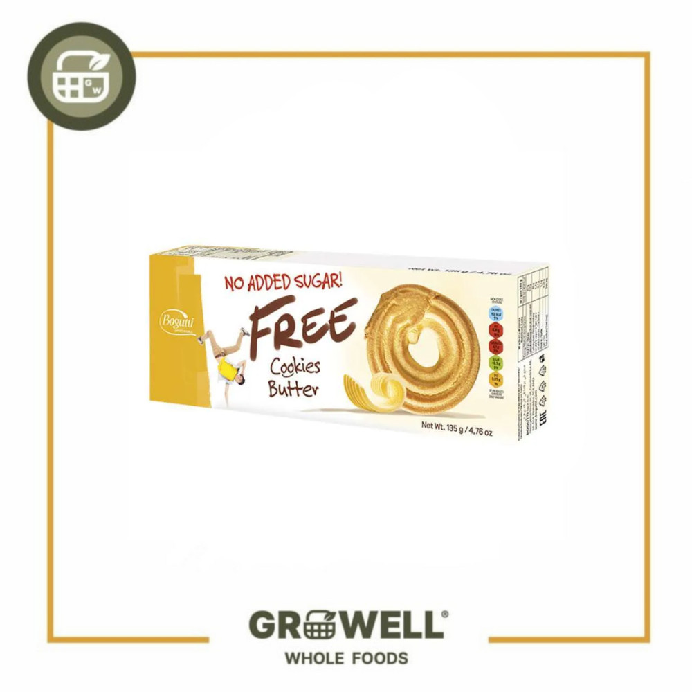 

BOGUTTI FREE NO ADDED SUGAR COOKIES WITH BUTTER 135GR