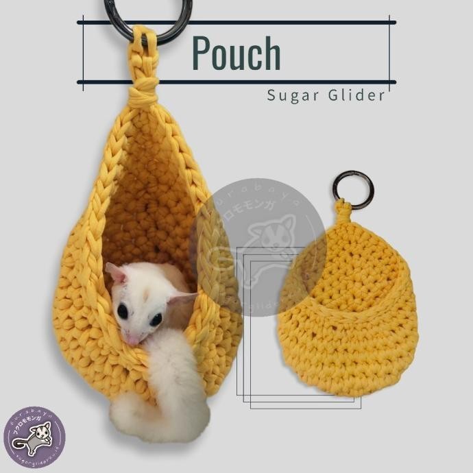 HANGING POUCH RAJUT SUGAR GLIDER HAND MADE CROCHET