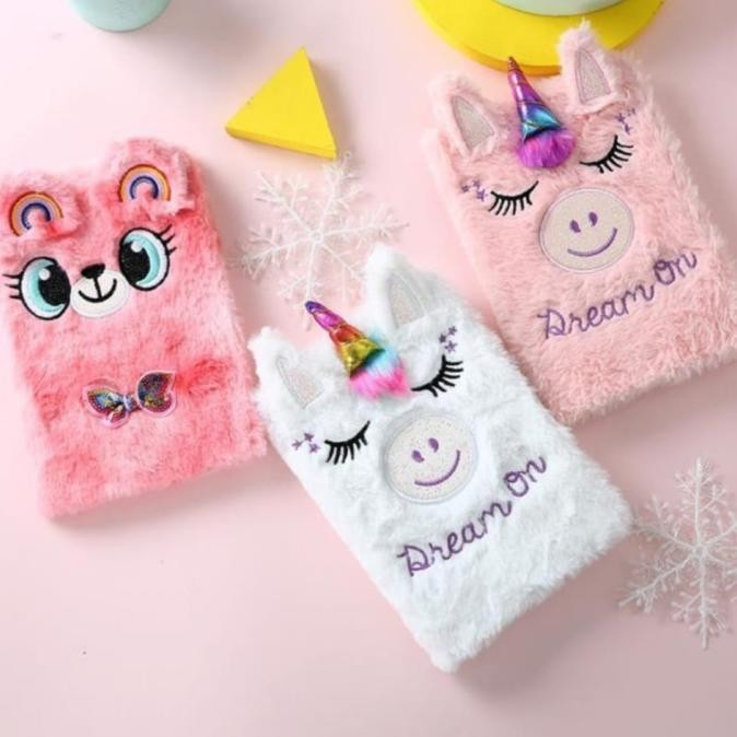 

Notebook Buku Bulu Karakter Lucu Diary Anak Perempuan Baktioktavianiseller