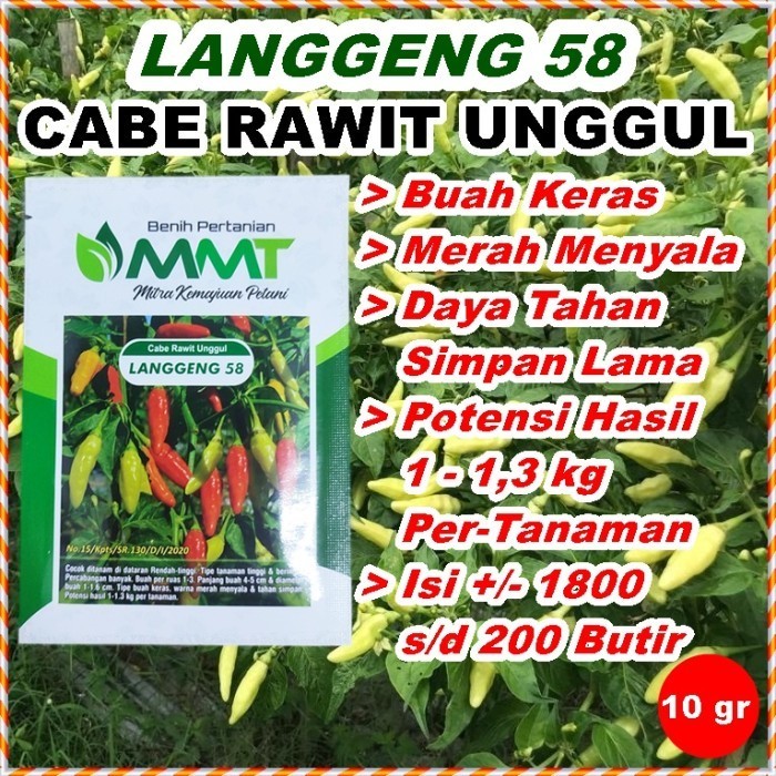 Benih Cabe Rawit Langgeng 58 10 Gram Bibit Cabai Unggul MMT