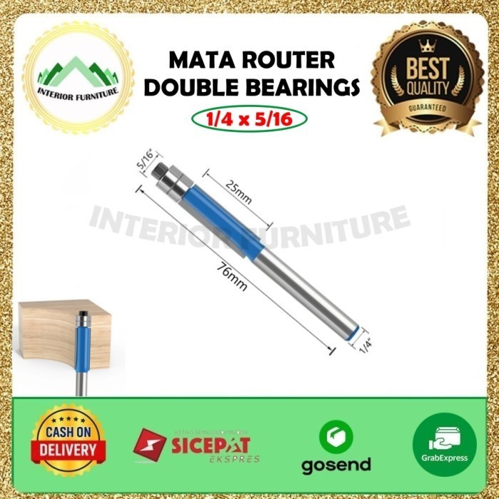 Promo Mata Router Hpl Trimmer Profil Kayu Double Bearring Hpl Kayu Potong Termurah