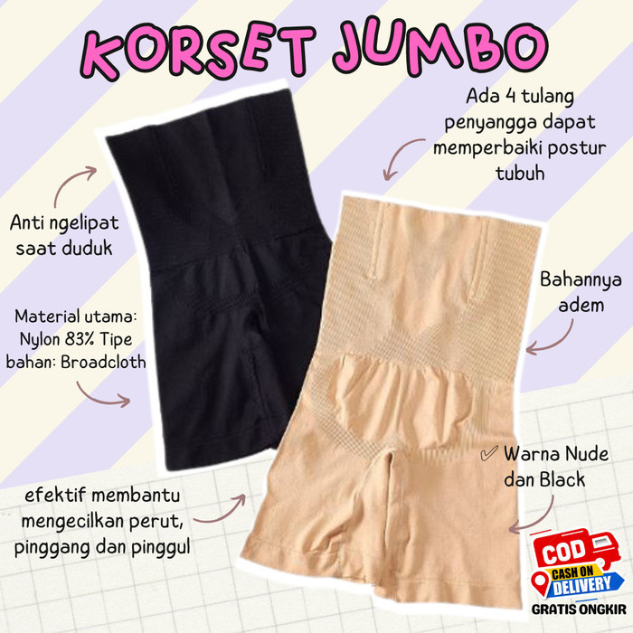 Warelly - Celana Korset Jumbo Pelangsing Perut Muat Bb 130 Kg Big Size Jumbo 6Xl