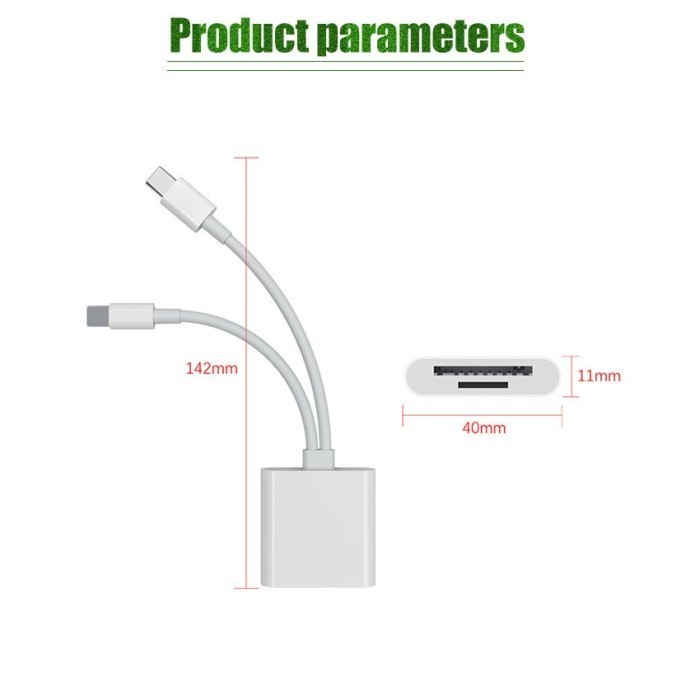 Card Reader Adapter Sd Tf Type C Lightning Otg Iphone Ipad 2 In 1