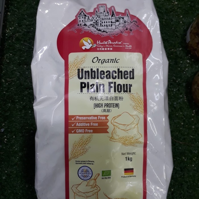 

Health Paradise Organic Unbleached Plain Flour High Protein 1 Kg