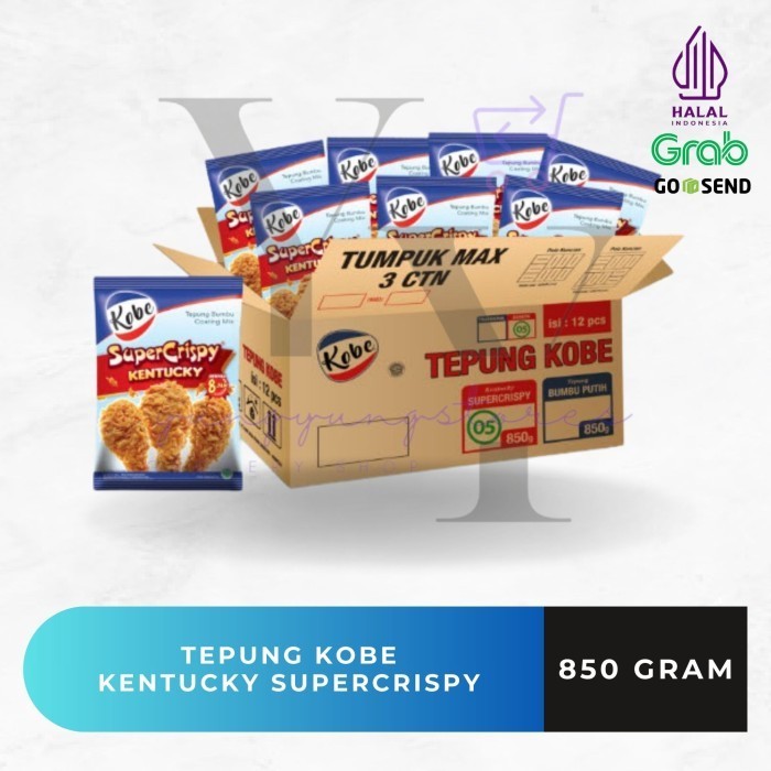 

1 Dus Isi 12 Bungkus Tepung Bumbu Kobe Crispy 850 Gram