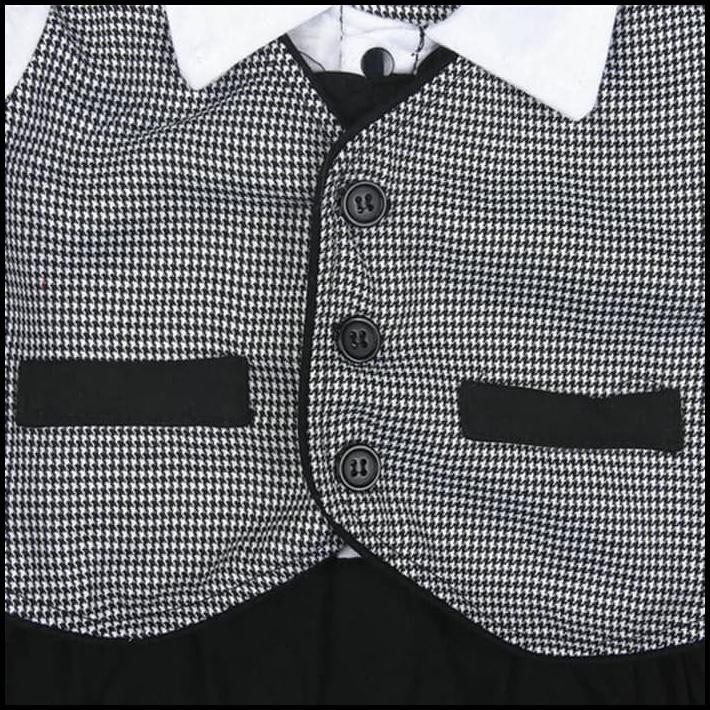 BAJU BAYI LAKI LAKI JUMPER JAS HITAM PUTIH DASI KUPU KUPU