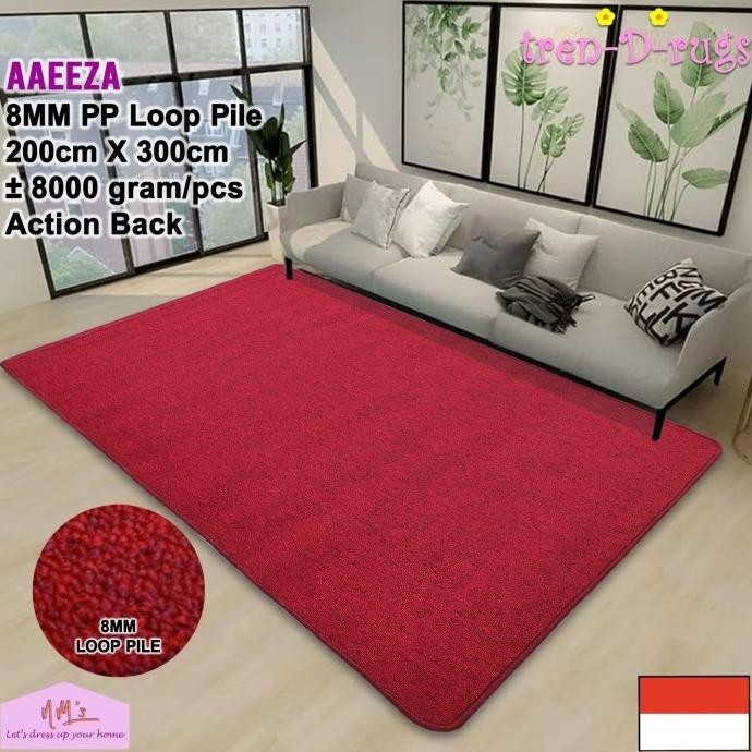 Karpet bulu permadani jumbo alas lantai ruang tamu polos minimalis NMs