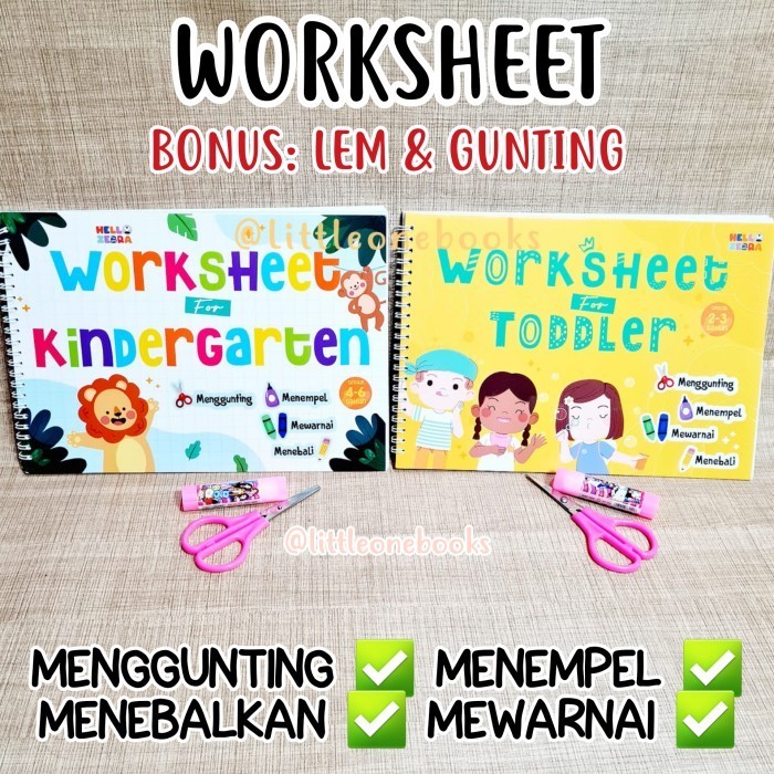 

Worksheet for Toddler & Kindergarten / Work sheet gunting tempel